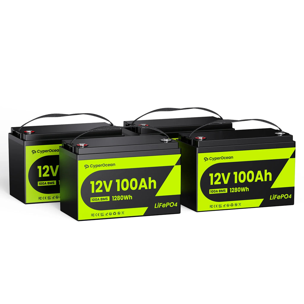 CyperOcean 12V 100Ah LiFePO4 Battery, Group 31, 20.5 lbs Ultra-Lightweight, 100A BMS