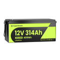 CyperOcean 12V 314Ah Group 8D LiFePO4 Battery | 200A BMS Deep Cycle Lithium Battery with Low-Temp Cutoff for RV, Solar & Marine